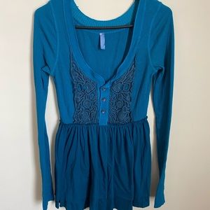 Free People Long Sleeve Peplum Sweater